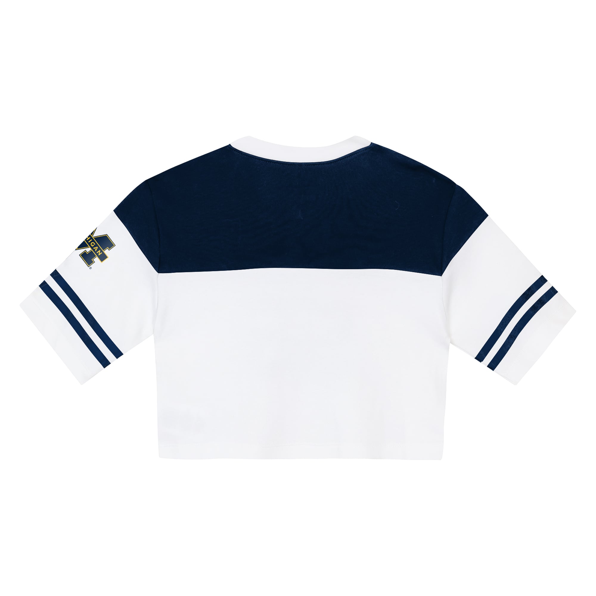 Ensemble T-shirt à col en V et short Outerstuff bleu marine/blanc Michigan Wolverines pour filles (taille préscolaire)